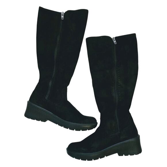 BZEES Womens Black Arch Support Brandy Round Toe Block Heel Boots Shoes 8.5 M - Picture 1 of 7